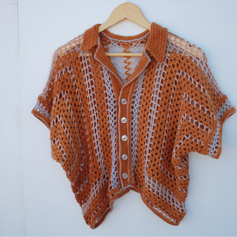 Handmade Crochet Button-Up Top